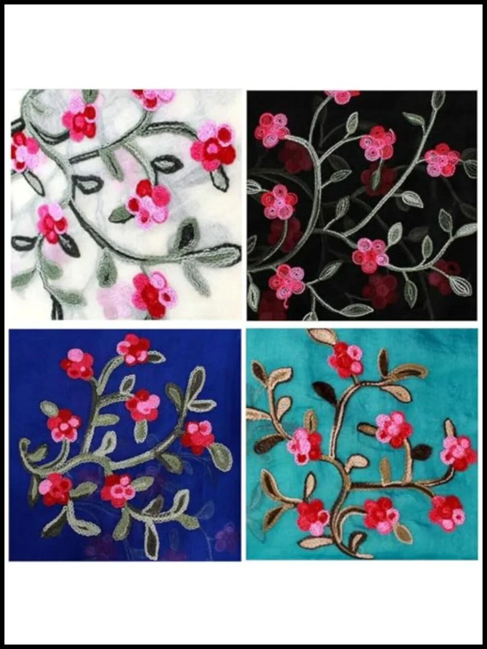 Chiffon Lightweight Embroidered Fashion Scarf Wrap Shawl
